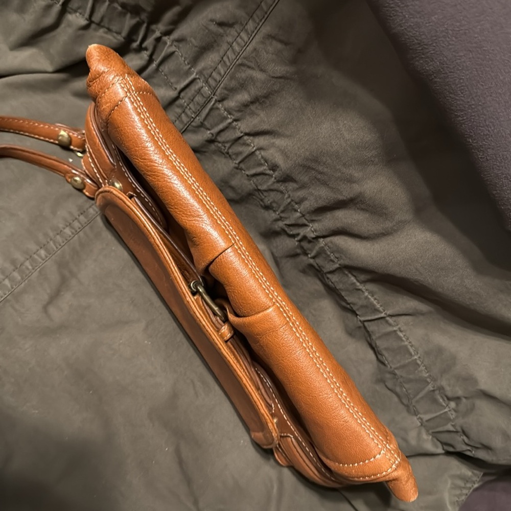 Kooba Tan Leather Clutch Wristlet with Buckle and wrist Strap - Picture 9 of 11